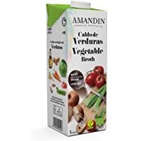 Los mejores  - Amandin Caldo de Verduras - Paquete de 6 x 1000 ml - Total: 6000 ml